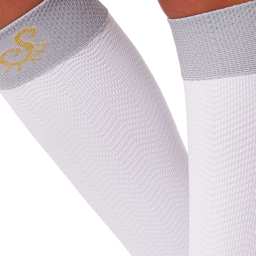 Solidea Leg Elastic leg warmers White 1S micromassage fabric