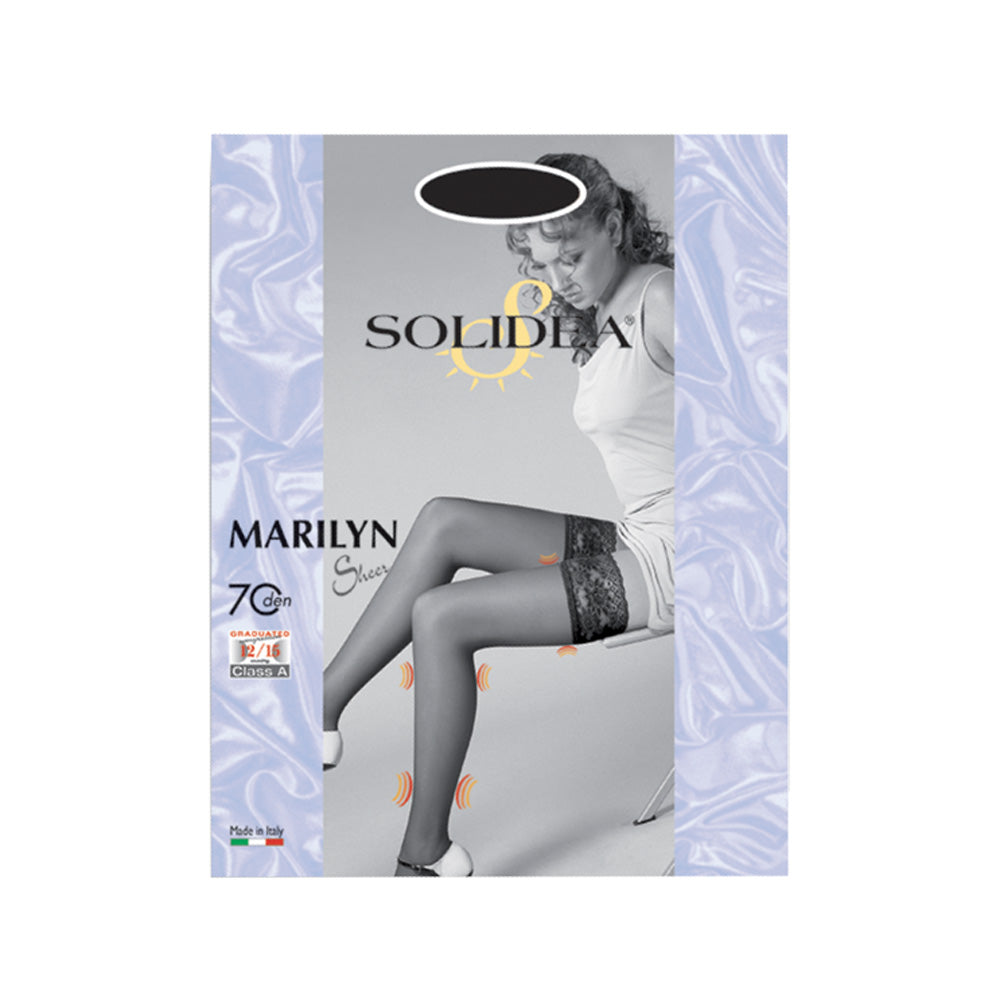 Solidea Marilyn 70 Den Sheer Sheer Stockings 12 15mmHg 2M שחור