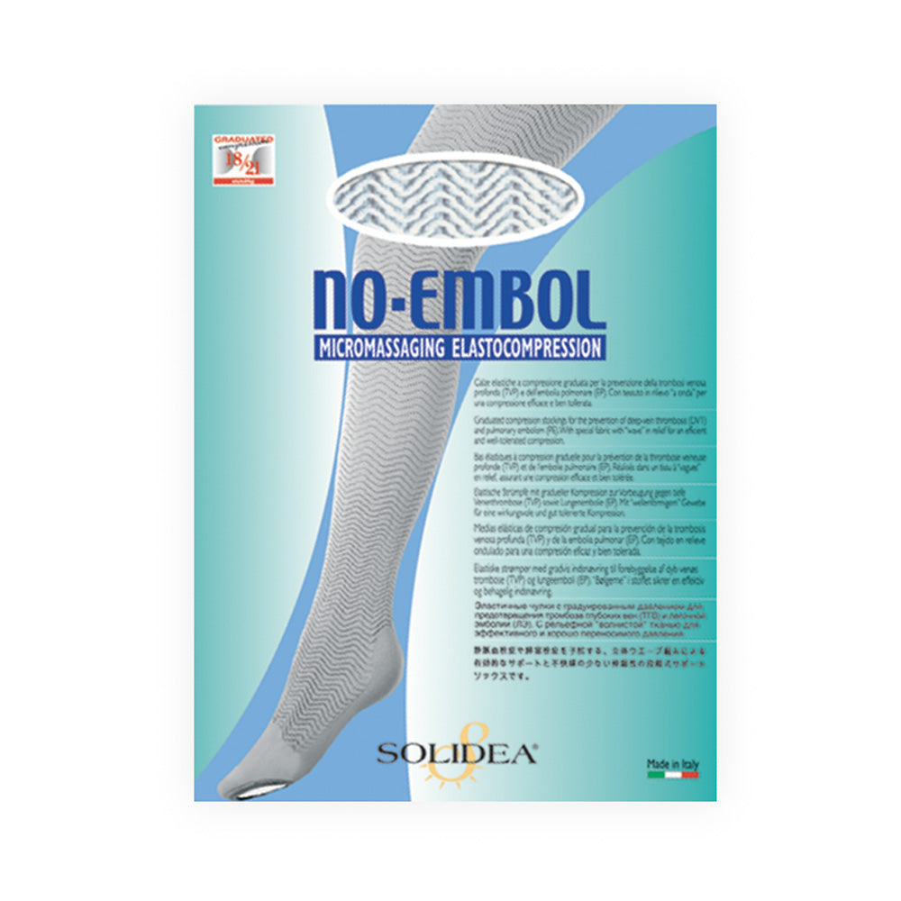 Solidea No Embol Ccl1 Anti-emboli Elastiske strømper 18 21mmHg 1S Hvit