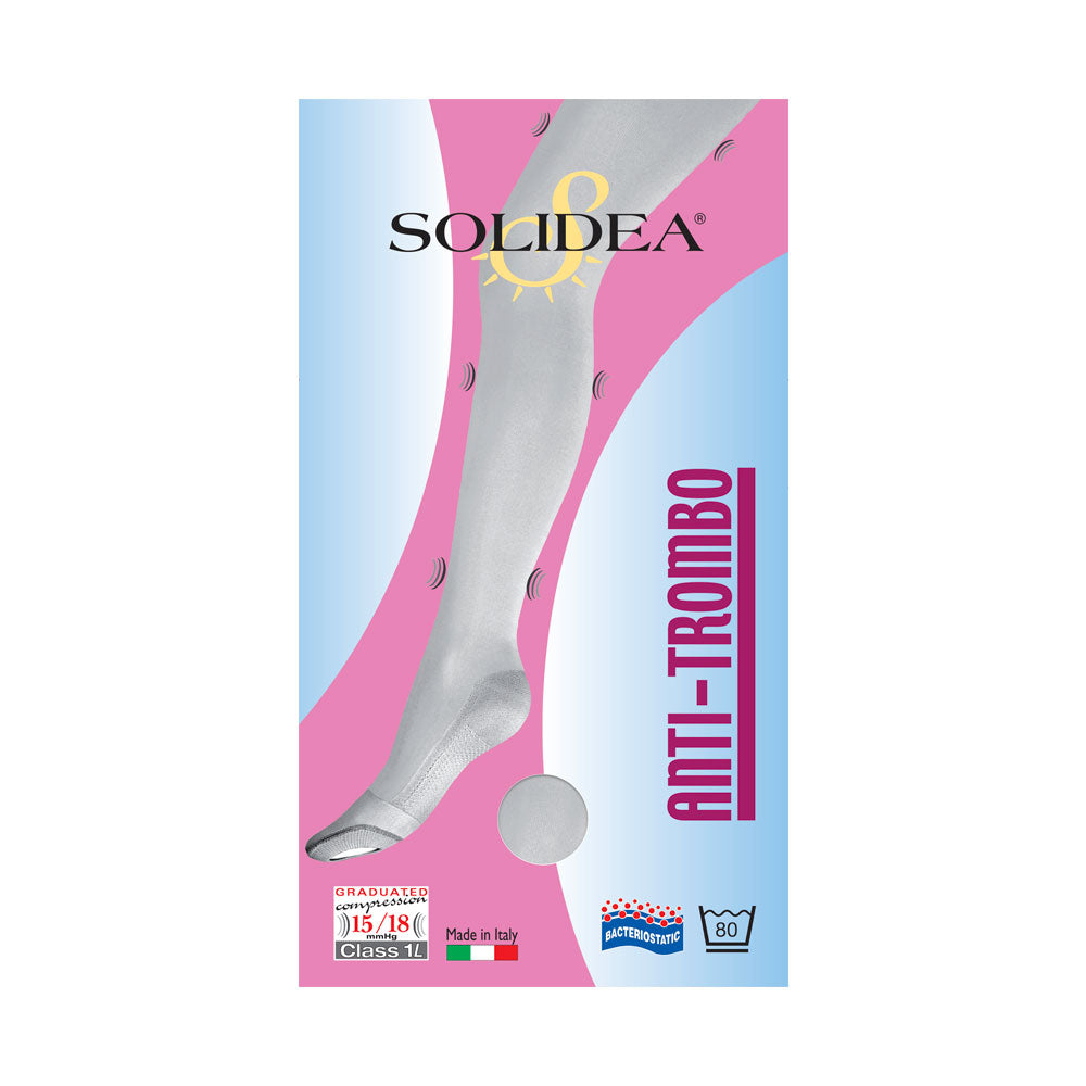 Solidea Antithrombo Hold-Up Stockings Ccl1 15 18mmHg 1S White