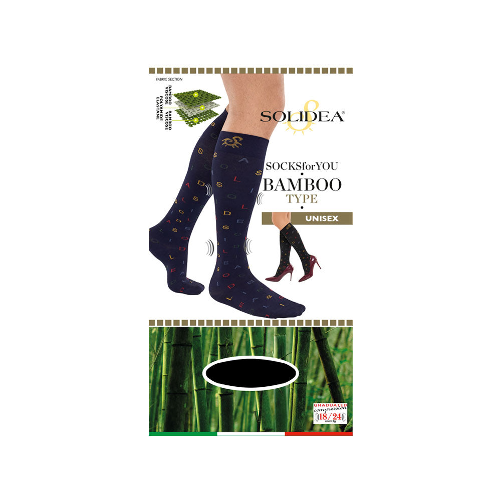 Solidea Socken für Sie, Bambus-Kniestrümpfe, 18–24 mmHg, 1S, Marineblau