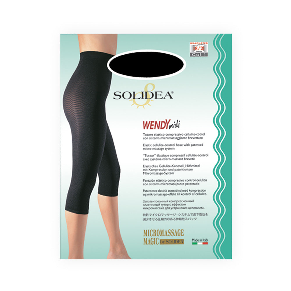 Solidea Wendy Midi Elastische shorts 18 21mmhg 2m zwart