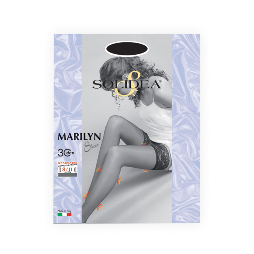 Solidea Marilyn 30 Den Calze Autoreggenti Velate Compressione 8  11mmHg.