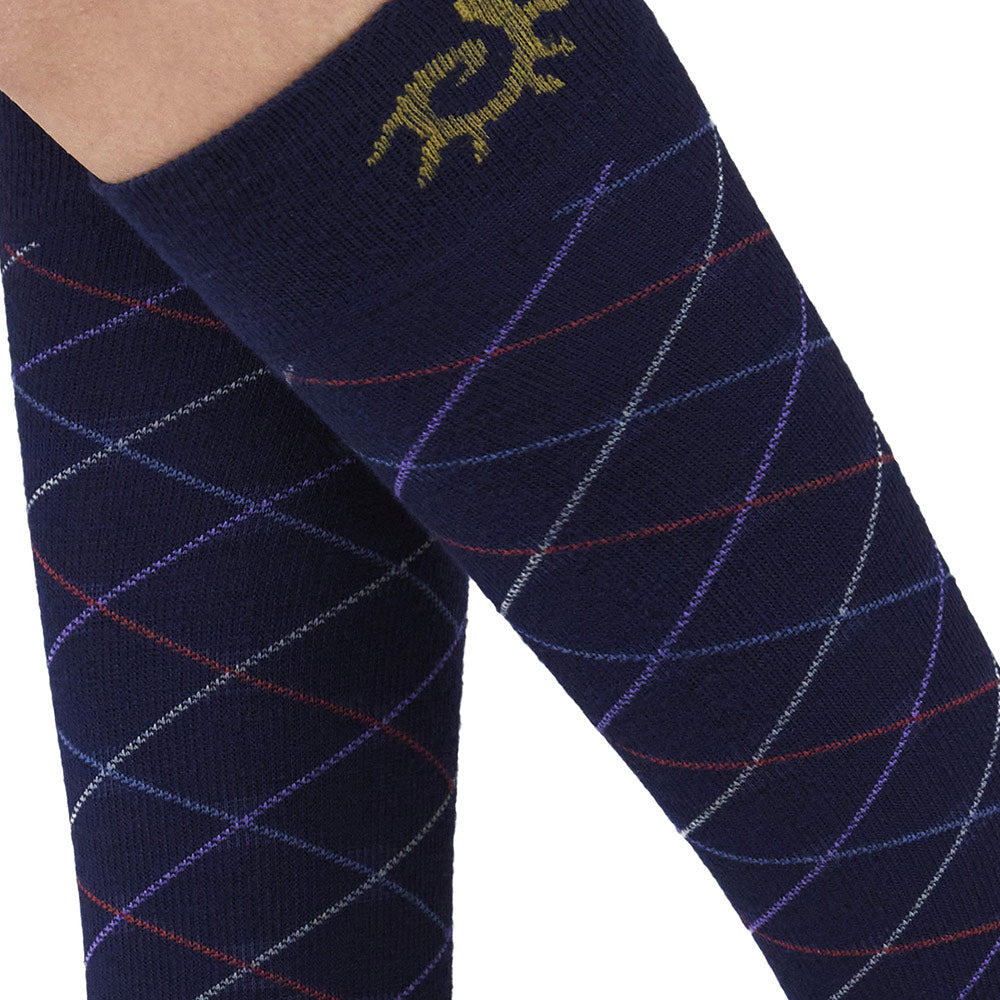 Solidea גרביים בשבילך מרינו במבוק רומבה ברכיים 18 24 מ"מ כספית כחול כהה 5XXL