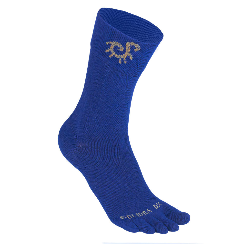 Solidea Socken für Sie, Seide, Bambus, bequeme Kompression, 8 12 mmHg, Blue Tonic, 5XXL