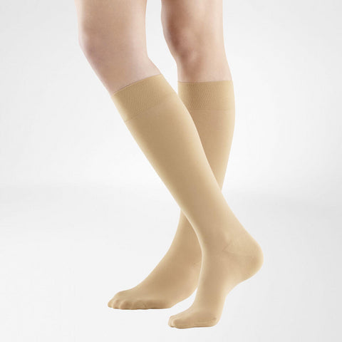 Bauerfeind Гольфы Venotrain Soft Ad Long Ccl1 с открытым носком, нормальный размер S карамельный