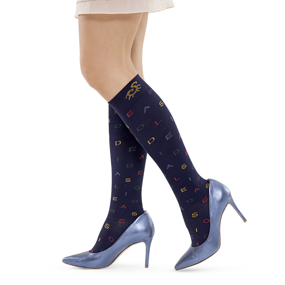 Solidea גרביים בשבילך בגבי ברכיים מסוג במבוק 18 24 מ"מ כספית 2M כחול כהה