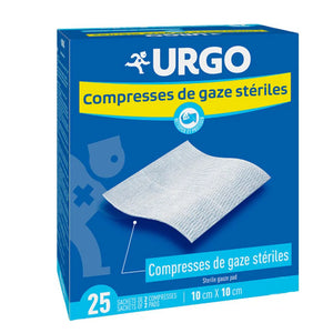 Urgo טבליות לא ארוגות 10 ס"מ x 10 ס"מ x25
