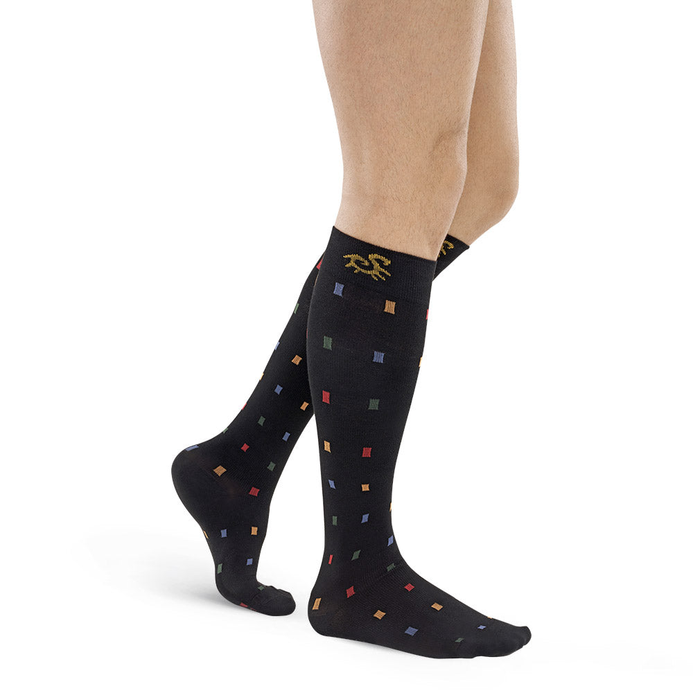 Solidea Socks For You Bamboo Squares Knee Highs 18 24 mmHg 1S Μαύρο