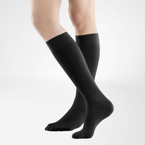 Bauerfeind حذاء Venotrain Soft Ad طويل للركبة Ccl1 مفتوح عند الأصابع بالإضافة إلى XL أسود