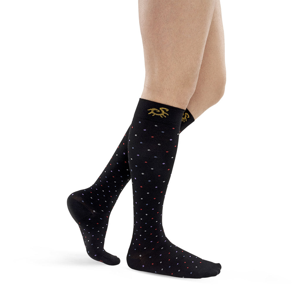 Solidea גרביים בשבילך במבוק Pois גבעות ברך 18 24 מ"מ כספית 5XXL שחור