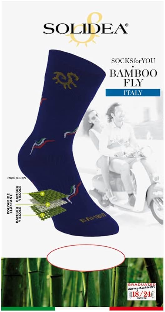 Solidea Sokken voor jou bamboe vlieg Italië compressie 18 24 mmhg grijs 4xl