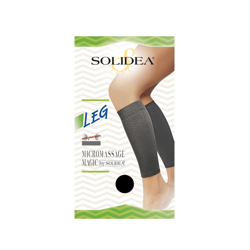 Solidea מחממי רגליים אלסטיים לרגליים מיקרומסאז'ינג בד שחור 4XL
