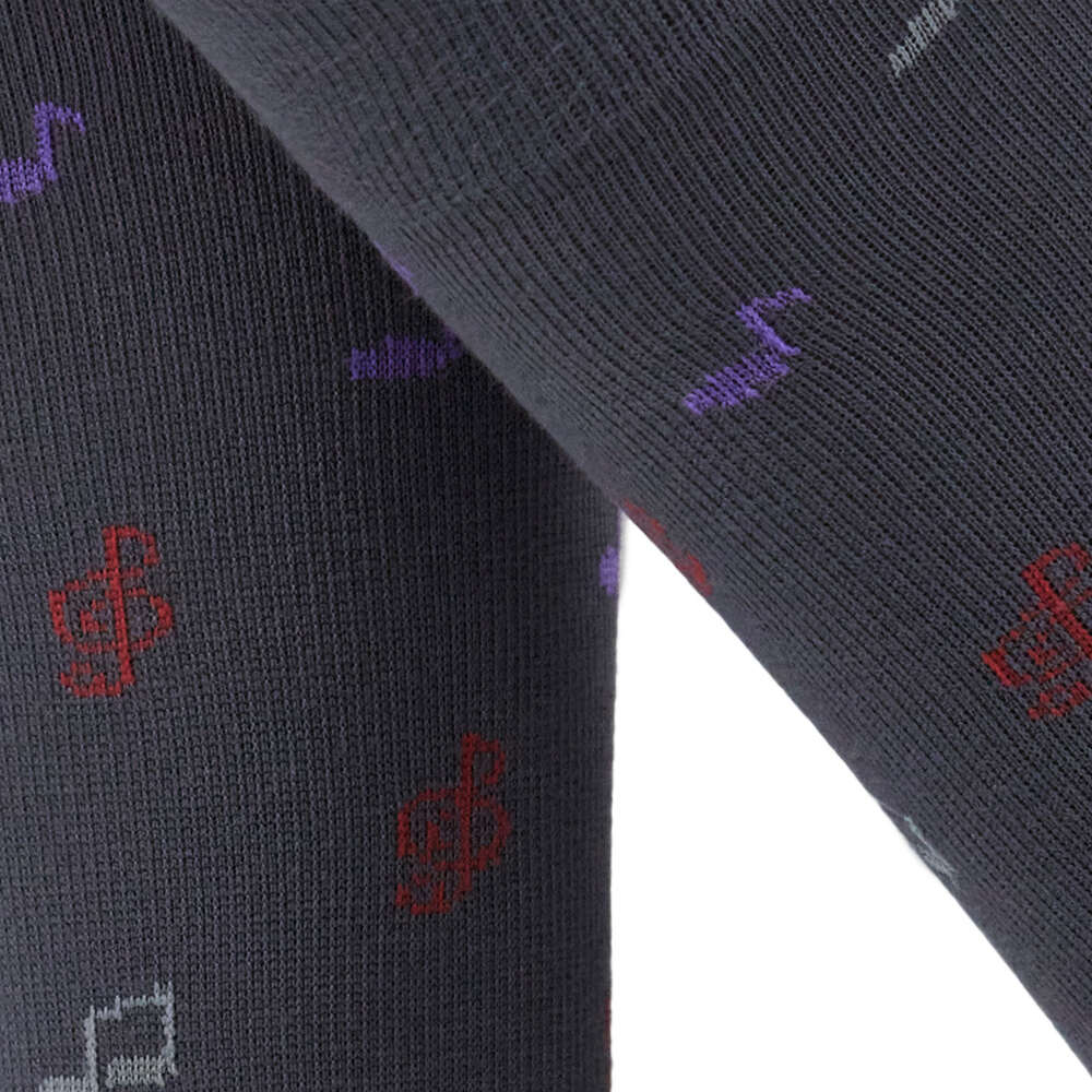 Solidea Socks For You Bamboo Music Knee Highs 18 24 mmhg 1S Grey