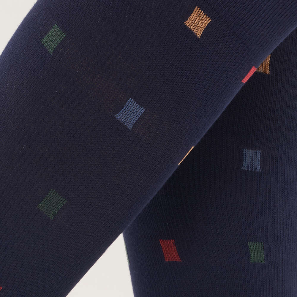 Solidea Chaussettes pour vous Mi-bas carrés en bambou 18 24 mmHg 4XL Bleu marine