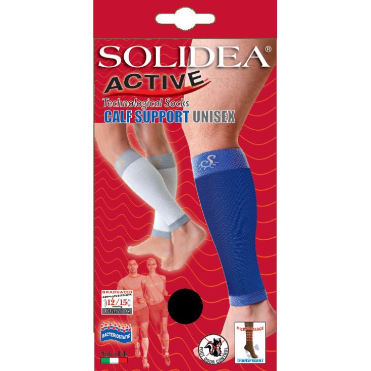 Solidea تدفئة الساق الضاغطة لدعم ربلة الساق 12 15 ملم زئبق 1S أبيض