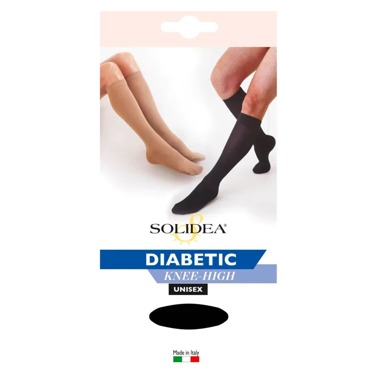 Solidea Diabetes knehøye 2M sorte sokker