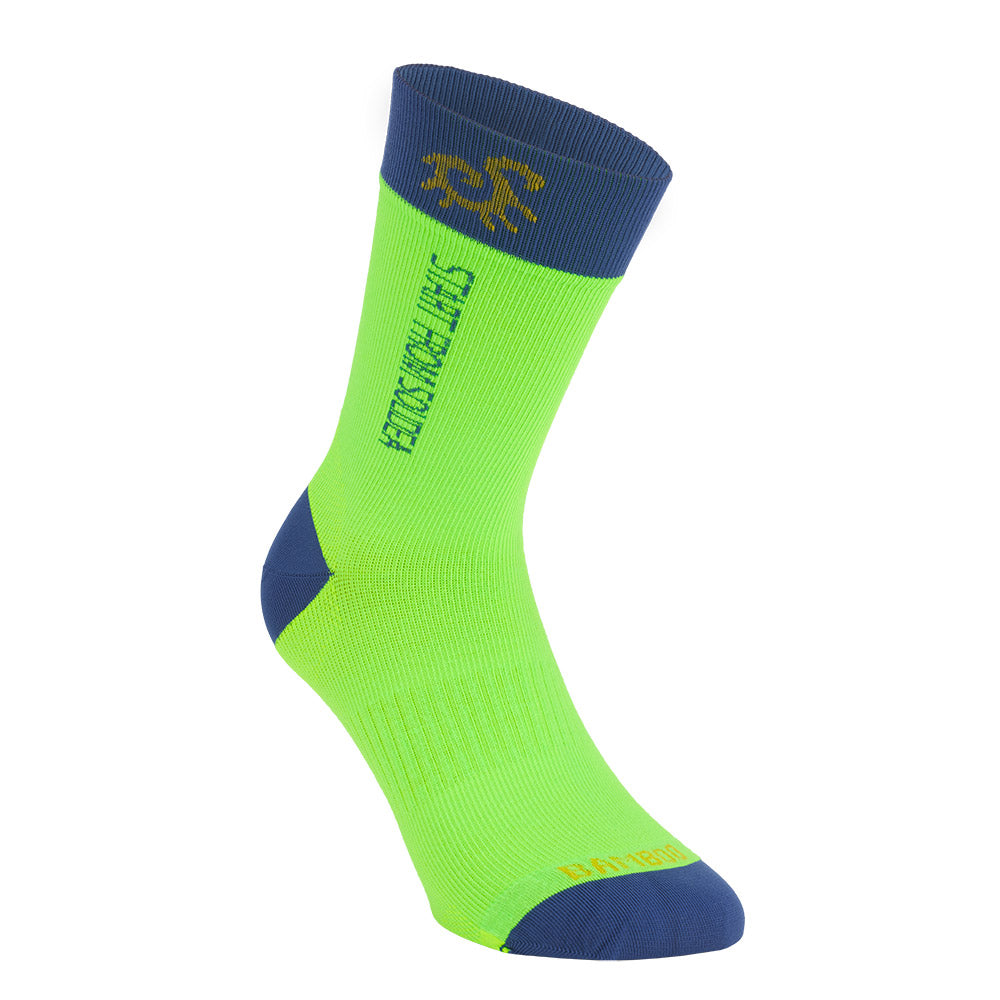 Solidea Socken für Sie Bamboo Fly Happy Blue Kompression 18 24 mmHg Green Fluo 2M