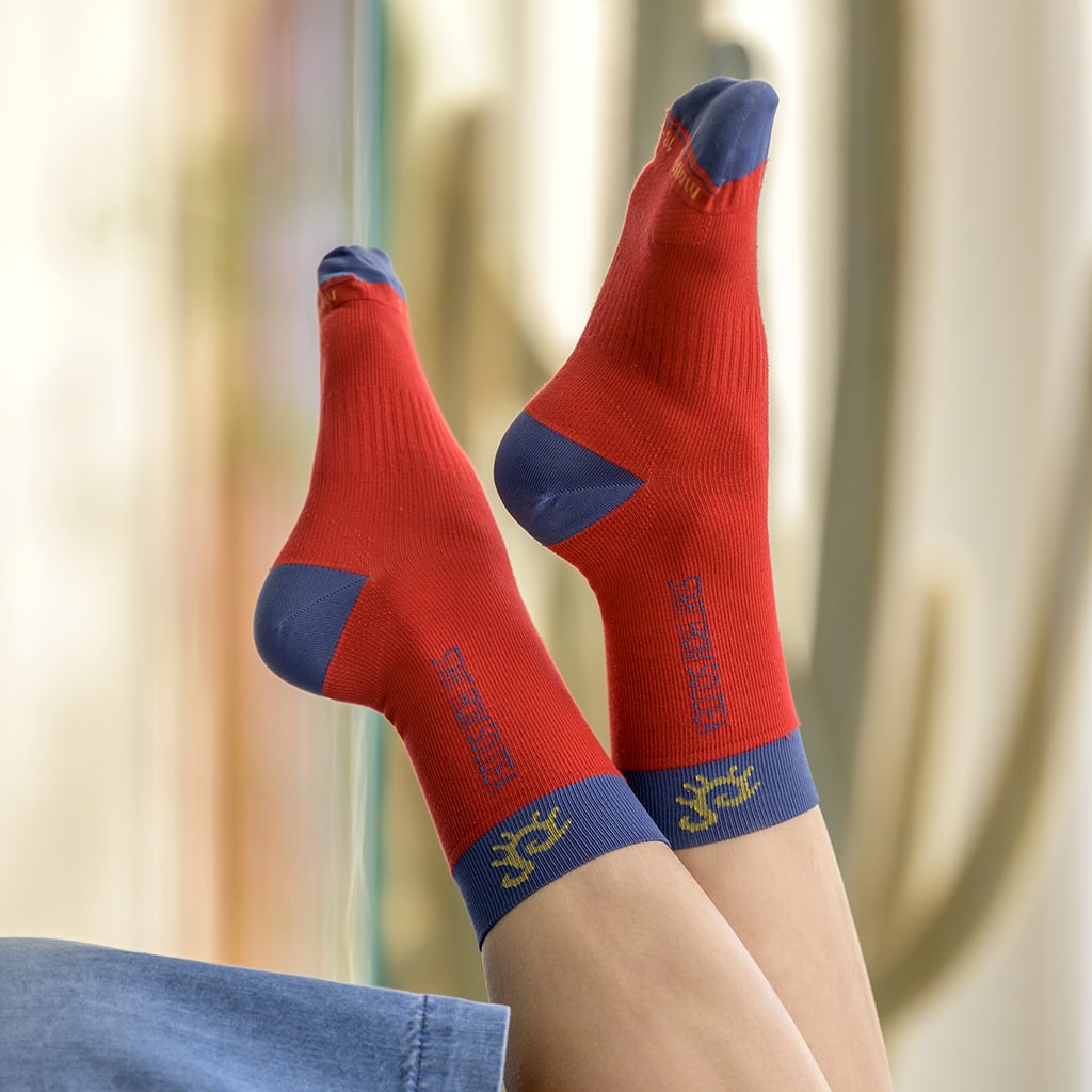Solidea Socks For You Bamboo Fly Happy Blue Compression 18 24mmHg Red 2M