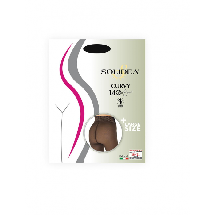 Solidea Прозрачные компрессионные колготки Curvy плотностью 140 ден 18 21 мм рт.ст. 4л XL Glace
