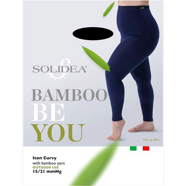 Solidea Be You Bamboo Icon Curvy Läpinäkymättömät muotoilevat leggingsit Musta 3ML XL