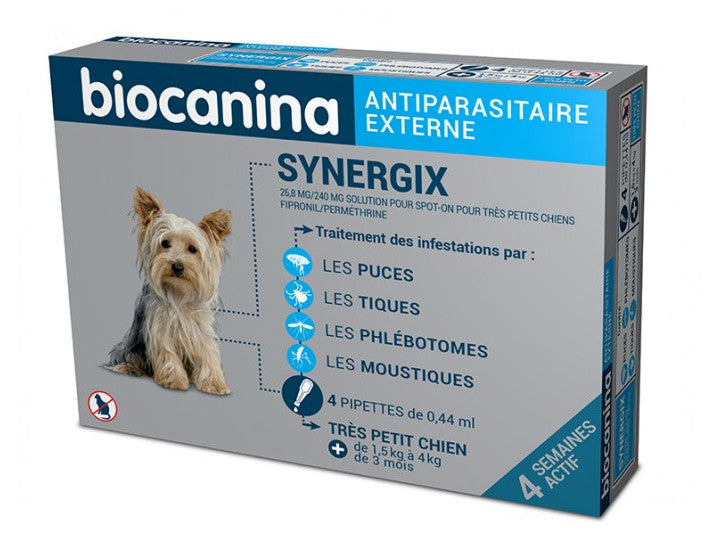 Biocanina Synergix スポットオン小型犬用 4 ピペット