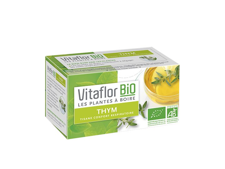 Tisane de thym Bio sachets Vitaflor - Rhume, respiration - Gorge