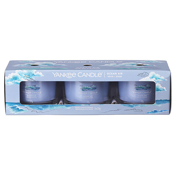 Yankee Candle Ocean Air Glass Votive Candle Set 3X 37g