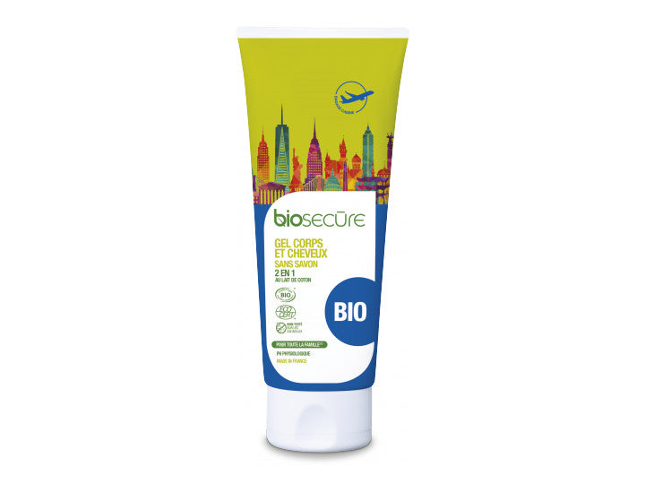 Bio Secure جل استحمام للجسم والشعر بدون صابون، حجم مناسب للسفر 100 مل.